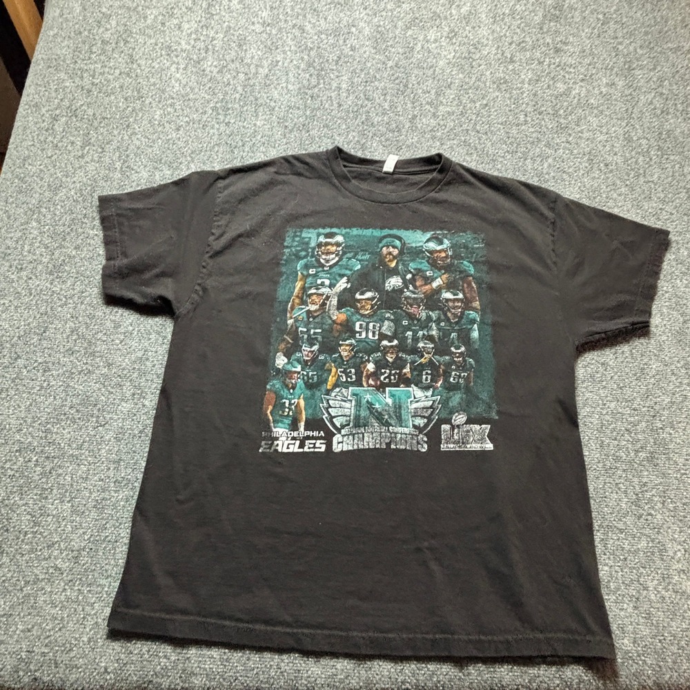 Philadelphia Eagles NFC Champions Super Bowl LVII American Apparel T-Shirt Black